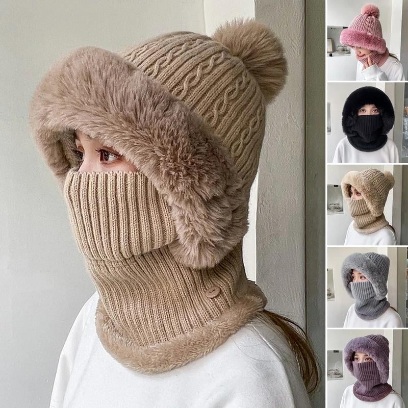 All-in-One Knitted Hat and Scarf