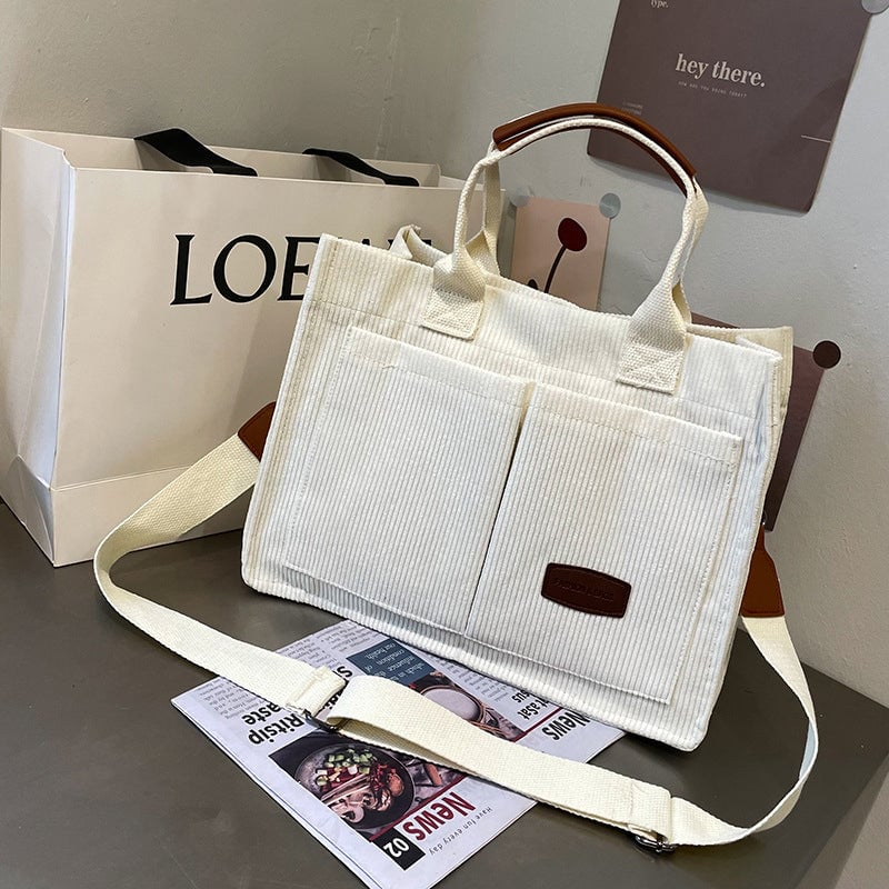 Gestreifte Umhängetasche aus Samt für Frauen