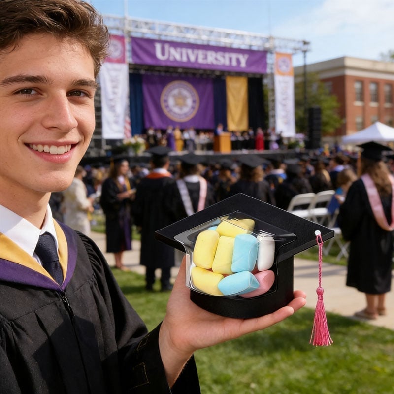 Graduation Cap Candy Card Set