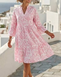 Floral V-Neck Cake Dress