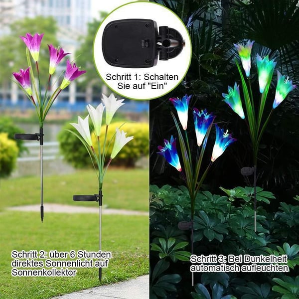 Solarbetriebene LED-Pfahlpflanze