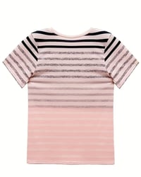 Round Neck Short Sleeve Striped T-Shirt