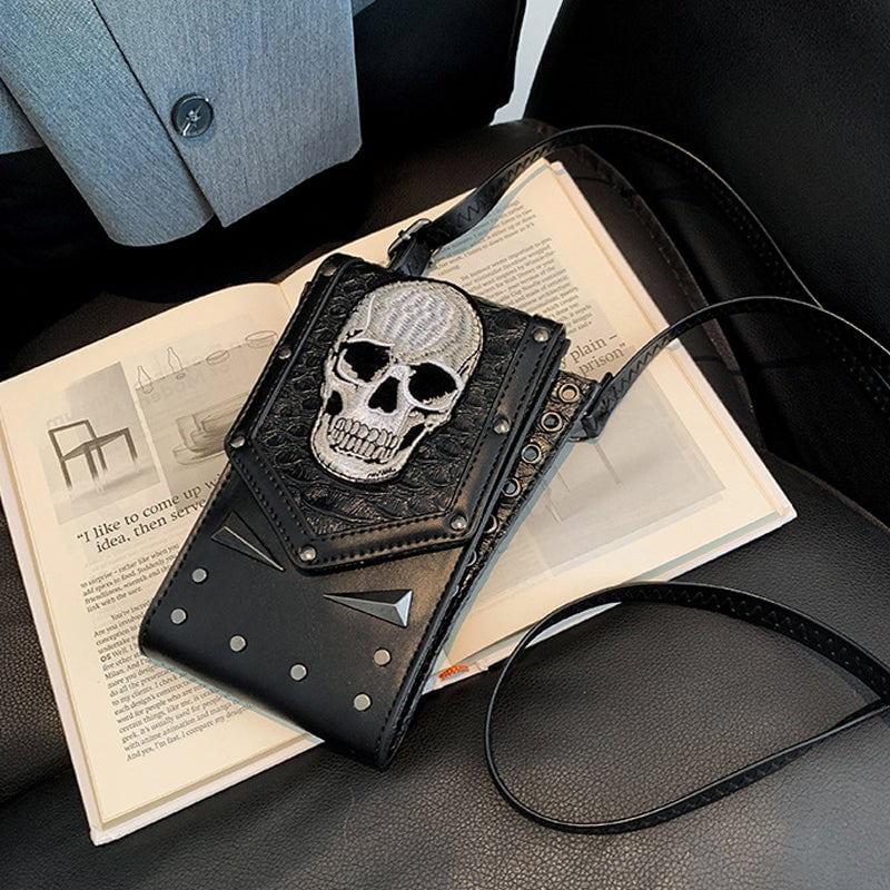 Punk Stil Totenkopf Mini Gürteltasche