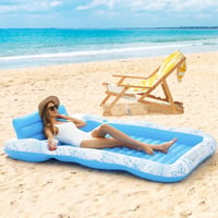 PVC water opblaasbaar drijvend bed met esdoornbladpatroon