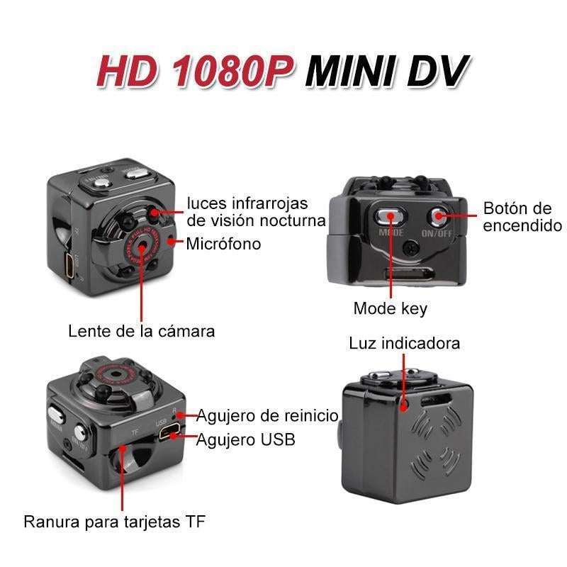 Mini cámara al cuerpo de 1080P y 12 millones de píxeles