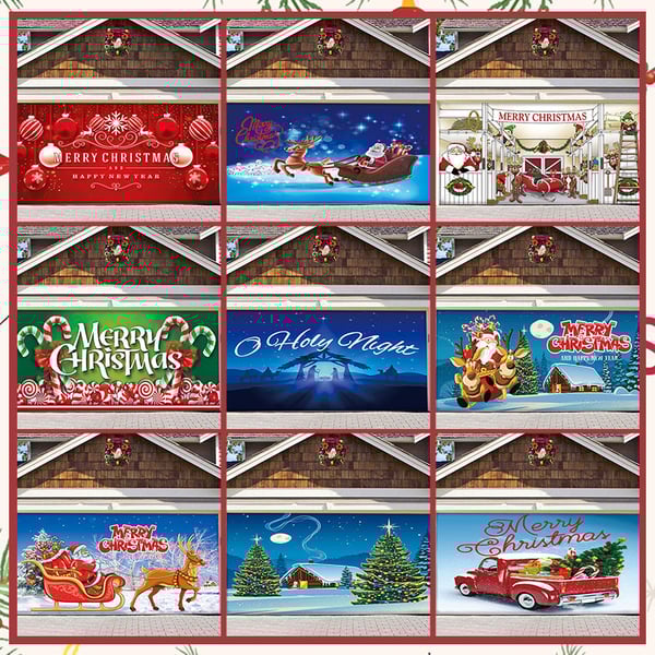 Schnee Garagentor Fahne Ornament