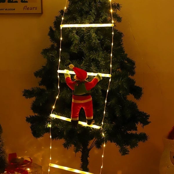 Christmas LED Santa Claus Climbing Ladder Lights