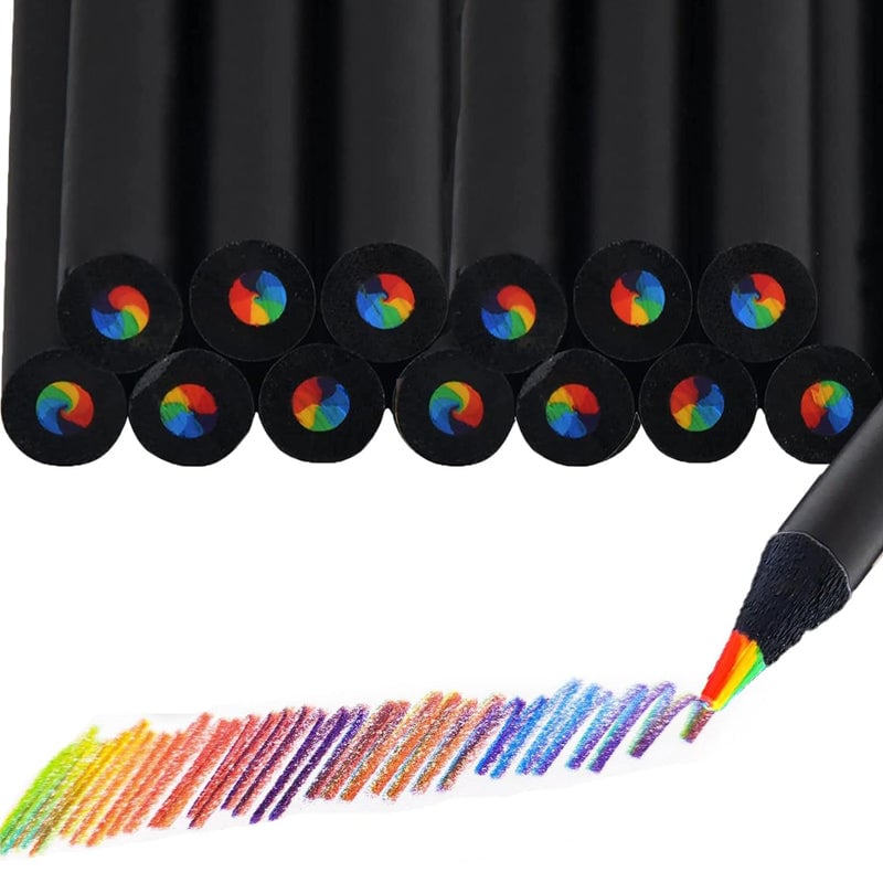 Leuk kleurpotlood met kleurverloop in regenboogkleuren