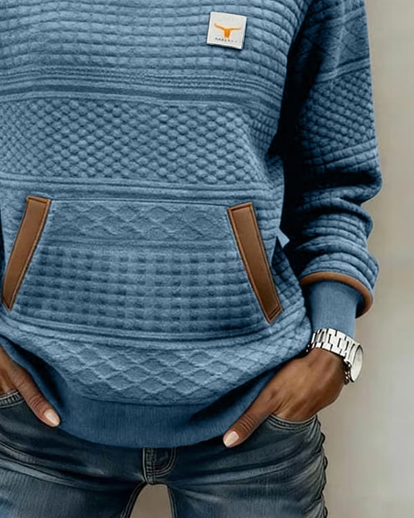 Sweatshirt mit Rundhalsausschnitt und Color-Blocking