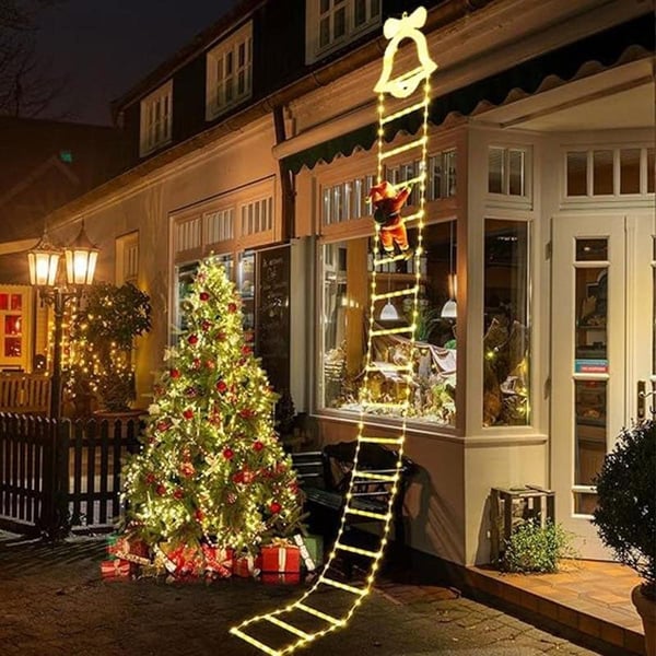 Christmas LED Santa Claus Climbing Ladder Lights