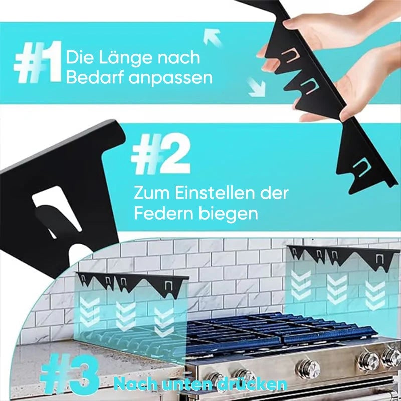 Ausziehbare Herdspaltabdeckung aus Edelstahl