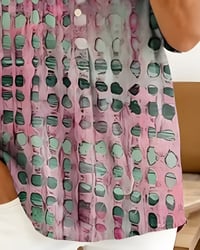 Polka Dot Print Button Half-Placket Blouse