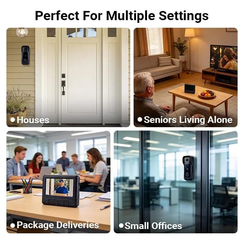 Sakerplus® Wireless Video Doorbell With Screen