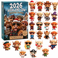 2026 Highland Cow 24-Day Advent Calendar Blind Box Set