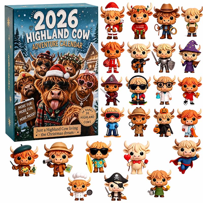 2026 Highland Cow 24-Day Advent Calendar Blind Box Set