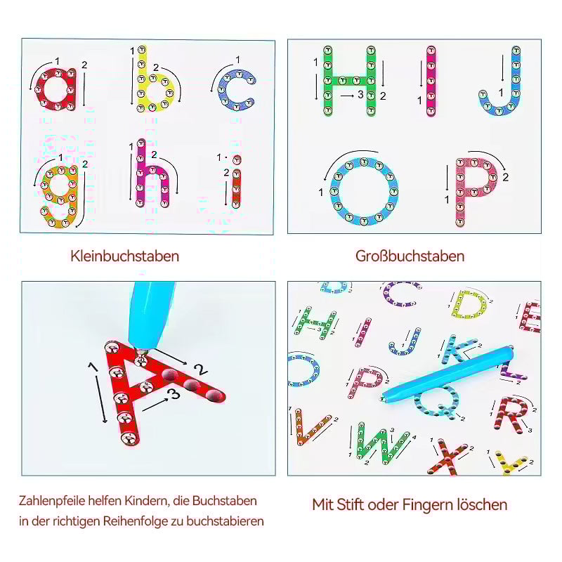 2-in-1 doppelseitige magnetische Alphabet-Edition