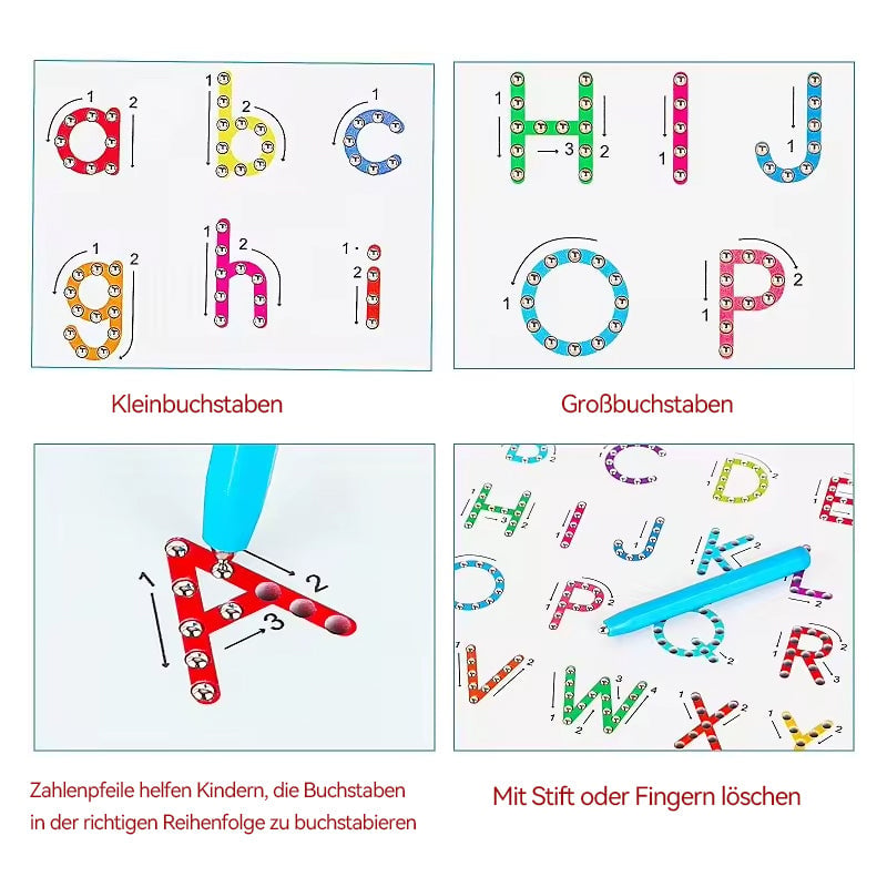 2-in-1 doppelseitige magnetische Alphabet-Edition