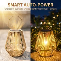 Handwoven Rattan Solar Lantern