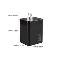 65 W GaN A+C Dual-Port-Schnellladeadapter mit einziehbarem Kabel