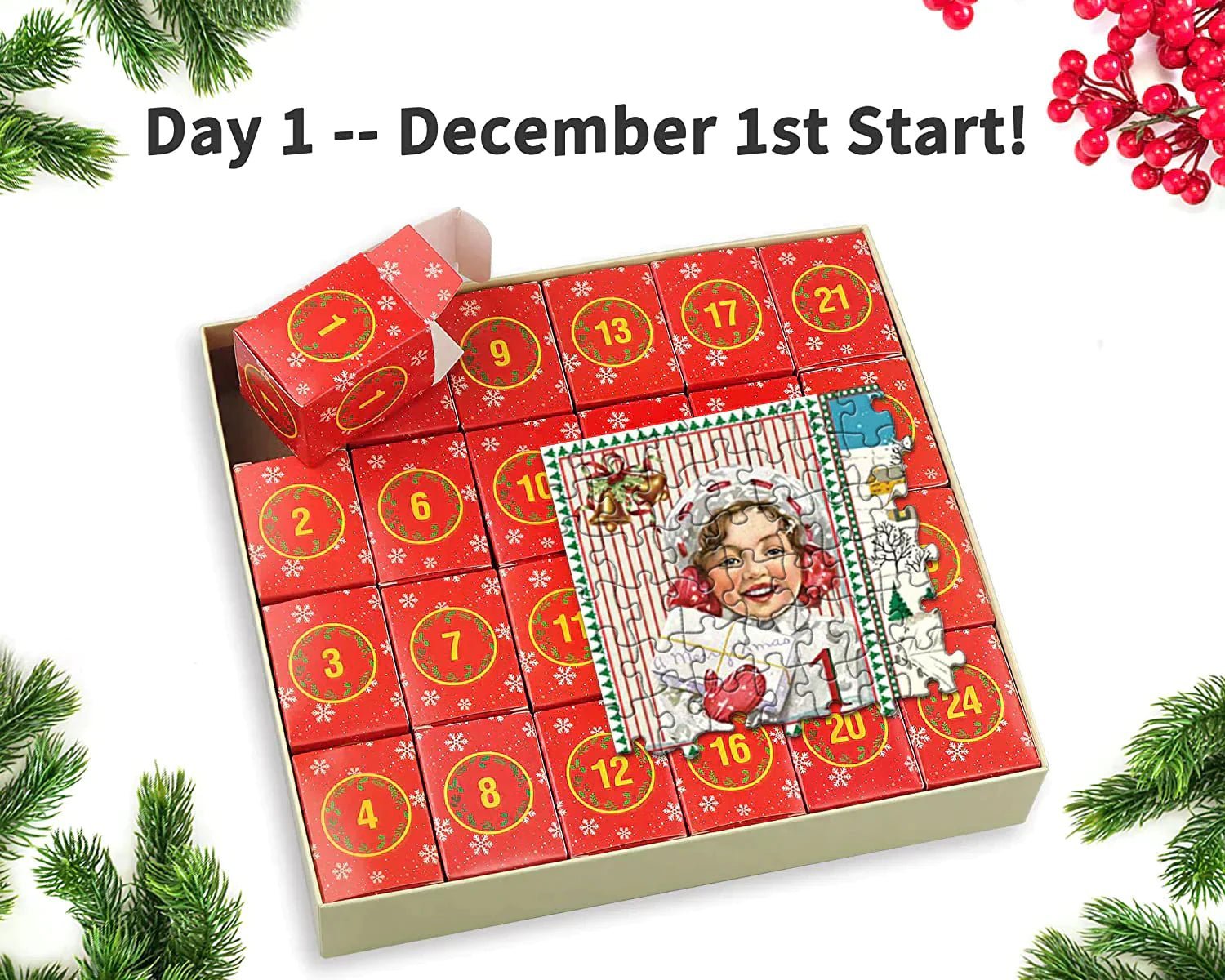 Sakerplus® Christmas Advent Calendar Jigsaw Puzzle 1000pcs