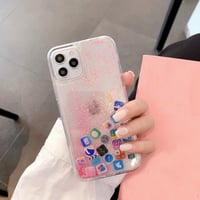Liquid Glitter Icon Phone Case Cover