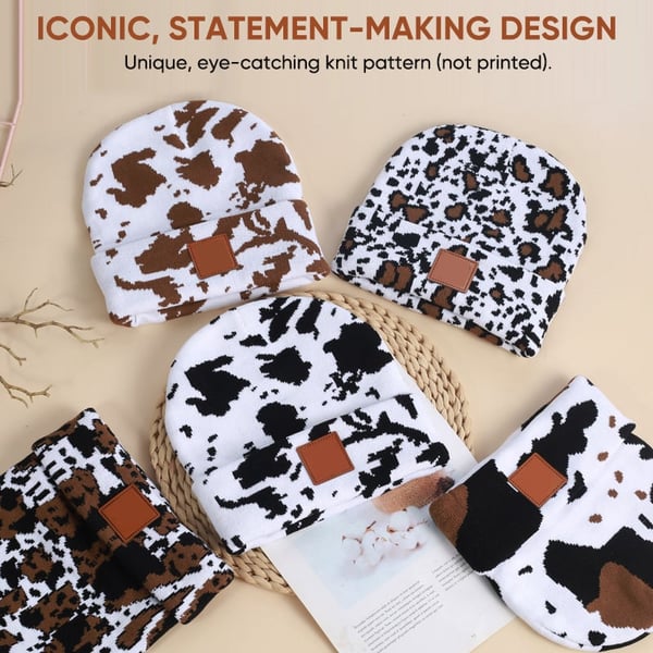 Unisex Cow Print Watch Cap