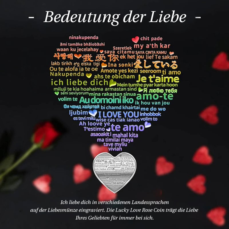 💝Rose Gedenkmünze in Herzform