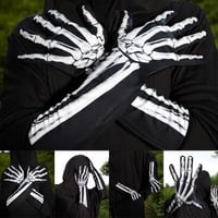 Doppelseitig bedruckte Totenkopf-Handschuhe