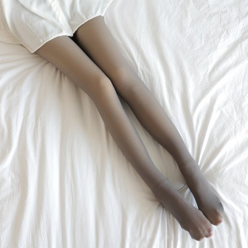 Felfria ben fejkade genomskinliga varma mjuka fodrade elastiska tights