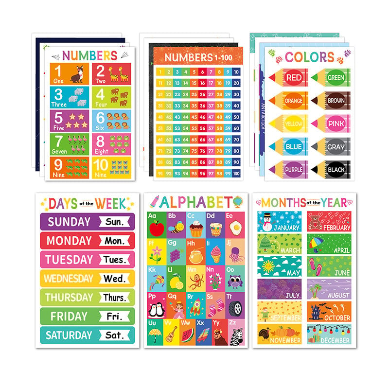 Colorful Educational Posters（16PCS/SET ）