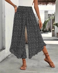 Polka Dot Loose High-Waist Wide-Leg Pants