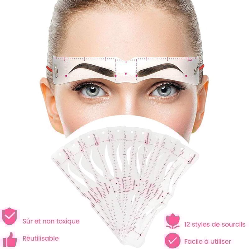 Kit de pochoirs à sourcils en silicone