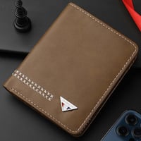Dreifach faltbare Herren-Brieftasche aus strapazierfähigem Leder