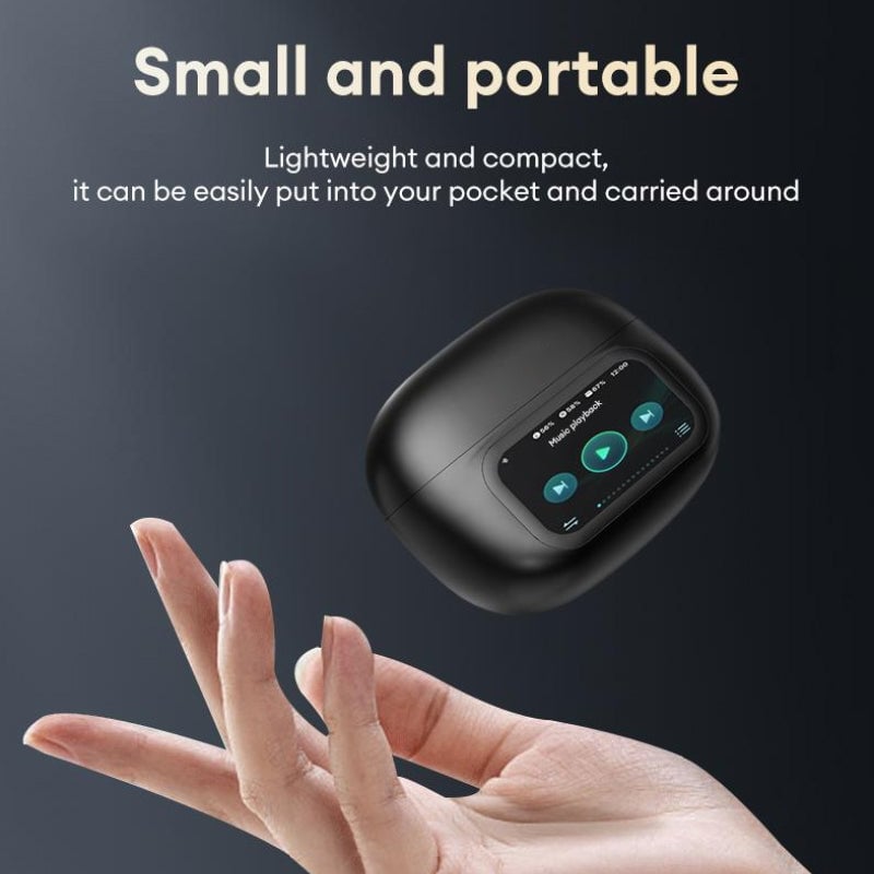 Clip-On Ear LCD Full Color Touchscreen Bluetooth 5.4 Wireless Headphones