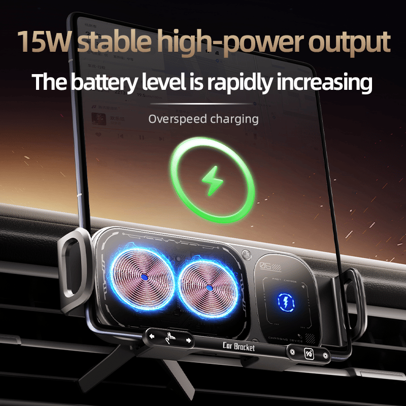 Sakerplus Wireless Charging Rotating Car Mount
