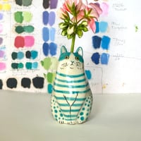 Polka Dot Cat Vase