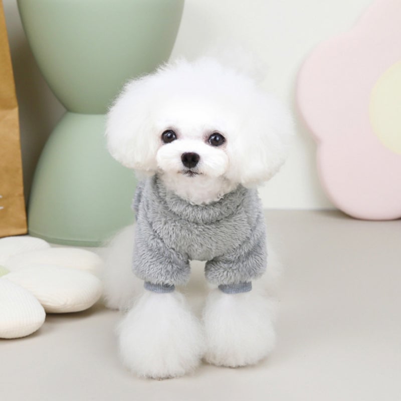 Elastischer Fleece-Overall für Haustiere mit Zugring