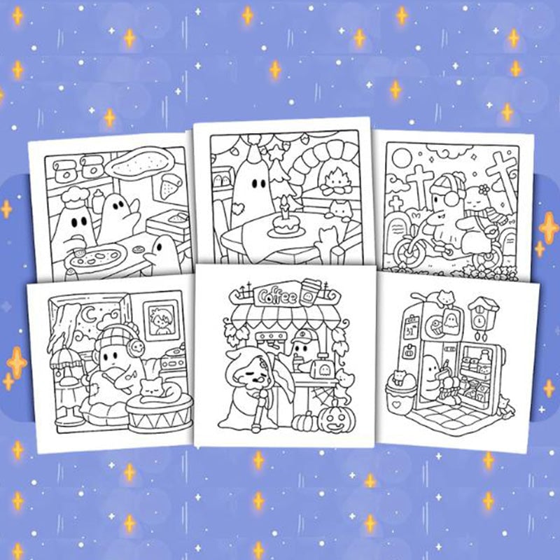 Spooky Cutie Coloring Book Paperback（🔥Christmas Sale 50% Off）