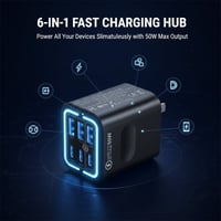 Sakerplus® 50W Multi-Port USB Fast Charger