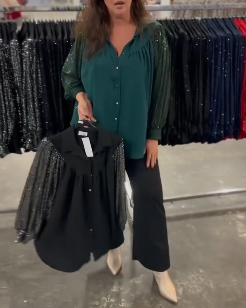 Loose Lapel Button-Down Shirt