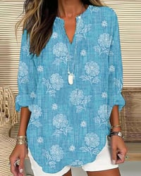 Casual bluse med blomsterprint