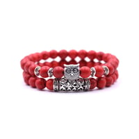 Uil Charm Natuursteen Armband