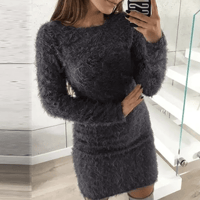 Round Neck Plush Dress