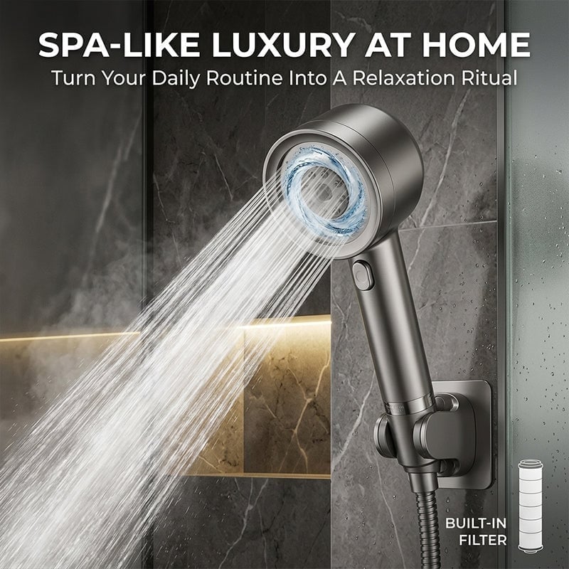Filtered High-Pressure Shower Head Set