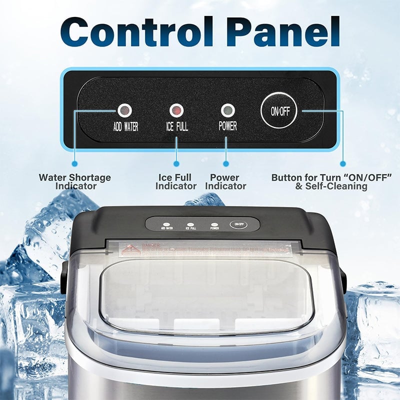 Sakerplus Portable Ice Machine with Self-Cleaning