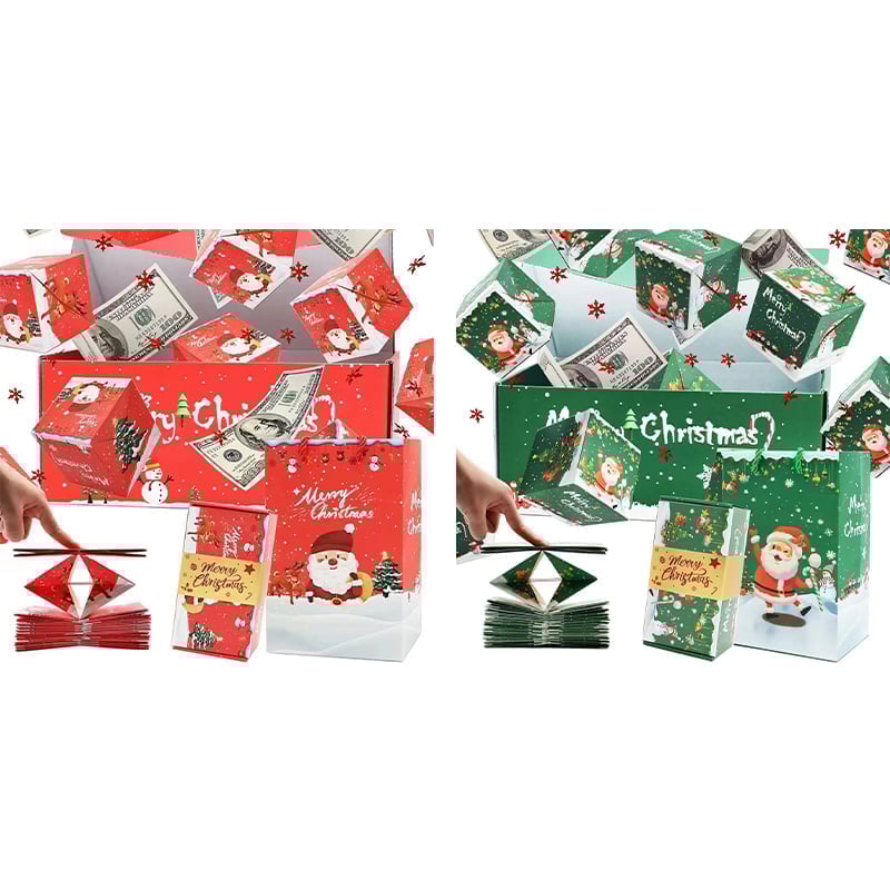Weihnachts-Überraschungs-Explosions-Geschenkbox mit hüpfenden Umschlägen