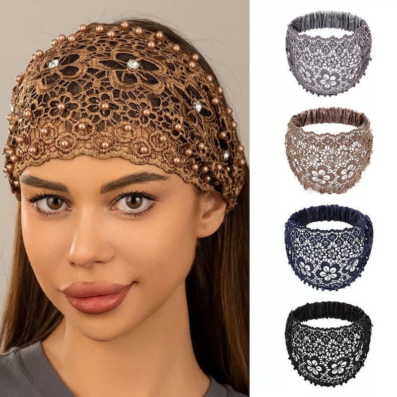 Plum Blossom Beaded Wide Headband