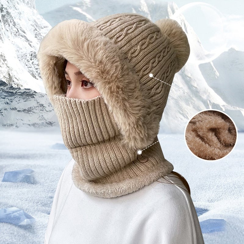 All-in-One Knitted Hat and Scarf