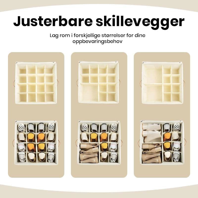 Sammenleggbar Skoorganiseringsboks med Gjennomsiktig Lokk