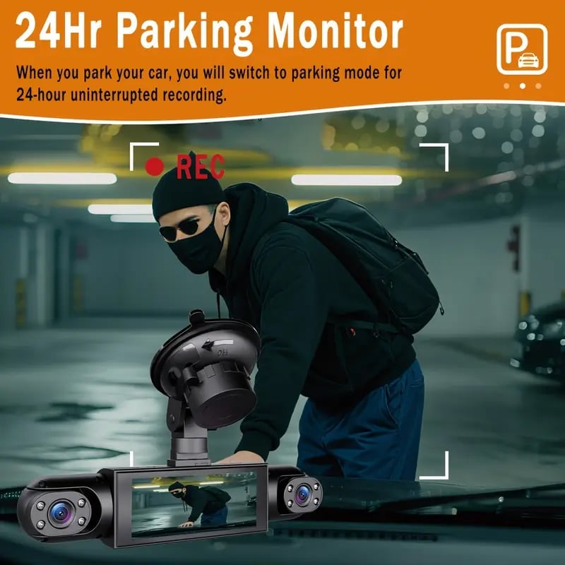 Four-record monitoring driving recorder